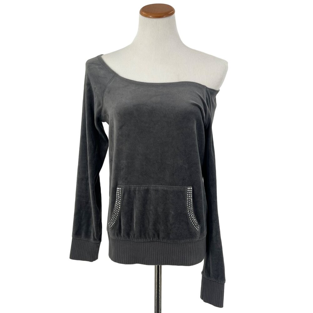 VTG Victorias Secret Set Gray Velour Sweater Shorts Sequin Tank Set| Y2K McBling - Picture 4 of 16